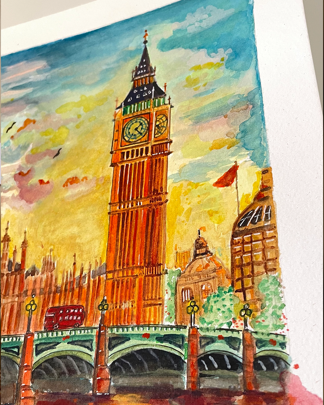 BIG BEN LONDON - WATERCOLOR PRINT- (LIMITED EDITION) - Imagen 11
