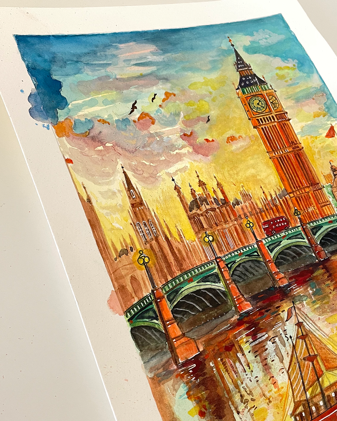 BIG BEN LONDON - WATERCOLOR PRINT- (LIMITED EDITION) - Imagen 8