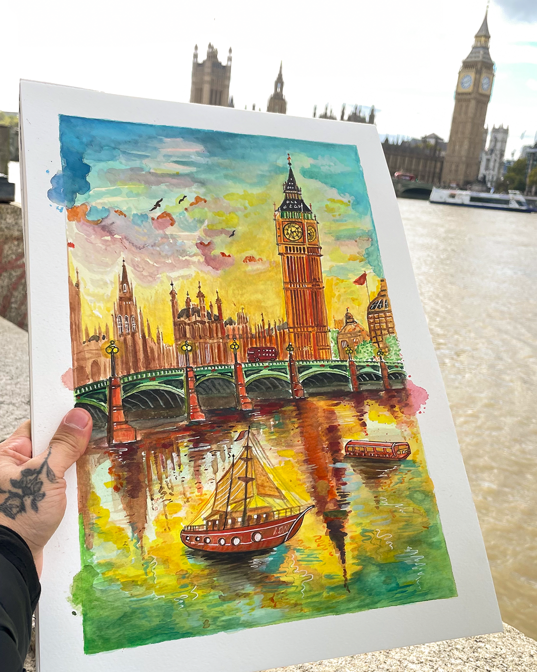 BIG BEN LONDON - WATERCOLOR PRINT- (LIMITED EDITION) - Imagen 13