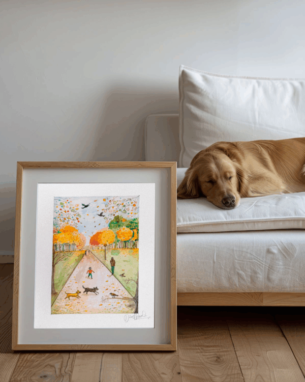 Autumn Walk in Greenwich - Watercolor print- Limited edition - Imagen 4