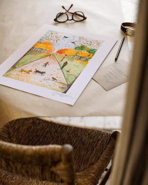 Autumn Walk in Greenwich - Watercolor print- Limited edition - Imagen 8