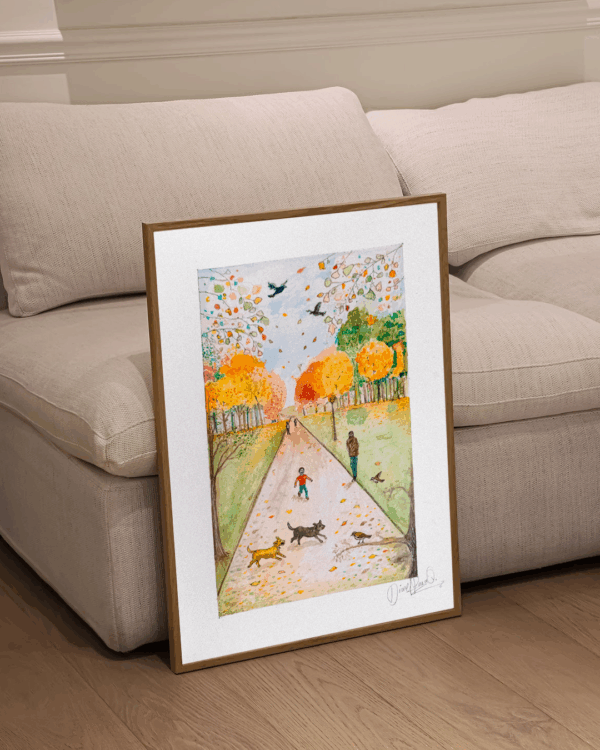 Autumn Walk in Greenwich - Watercolor print- Limited edition - Imagen 2