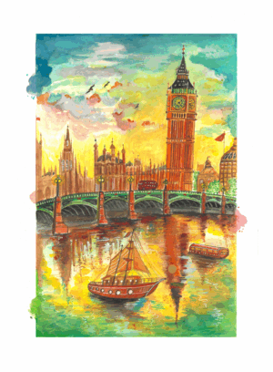 BIG BEN LONDON - WATERCOLOR PRINT- (LIMITED EDITION)